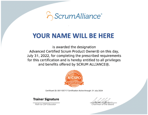 Advanced Certified Scrum Product Owner (A CSPO) Learnovative